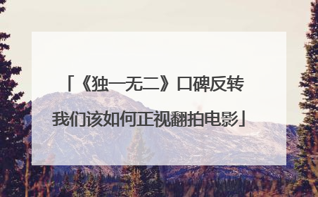 《独一无二》口碑反转 我们该如何正视翻拍电影