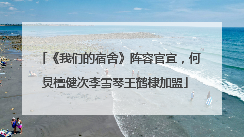 《我们的宿舍》阵容官宣，何炅檀健次李雪琴王鹤棣加盟