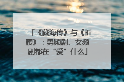 《藏海传》与《折腰》：男频剧、女频剧都在“爱”什么