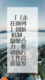 「走在前列」创新机制，凝聚合力，推动执行工作高质量发展