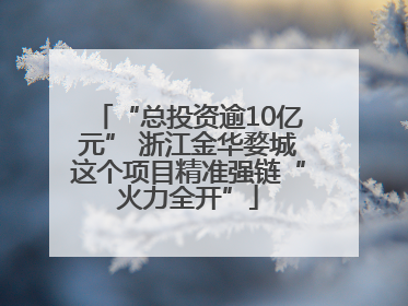 “总投资逾10亿元” 浙江金华婺城这个项目精准强链“火力全开”