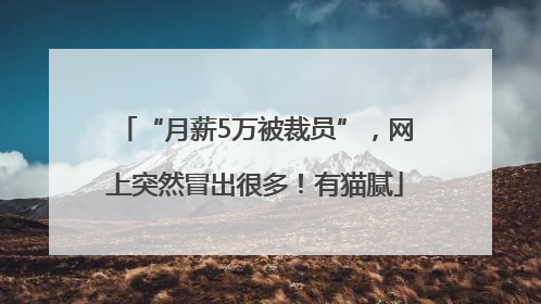 “月薪5万被裁员”，网上突然冒出很多！有猫腻