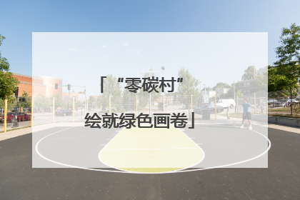 “零碳村” 绘就绿色画卷