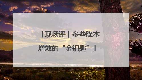 现场评｜多些降本增效的“金钥匙”