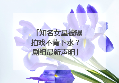 知名女星被曝拍戏不肯下水？剧组最新声明