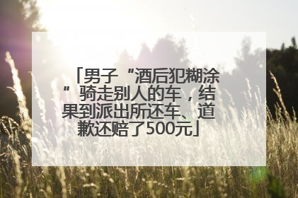 男子“酒后犯糊涂”骑走别人的车，结果到派出所还车、道歉还赔了500元
