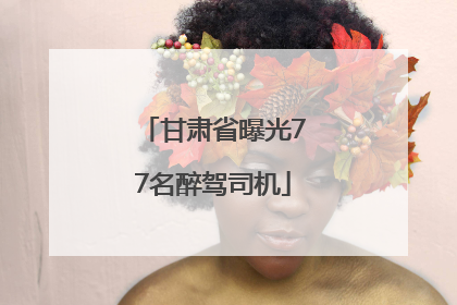 甘肃省曝光77名醉驾司机