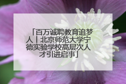 百万诚聘教育追梦人丨北京师范大学宁德实验学校高层次人才引进启事
