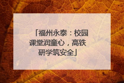 福州永泰：校园课堂润童心，高铁研学筑安全