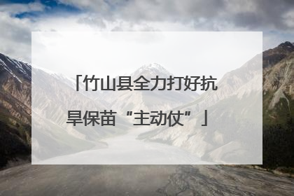 竹山县全力打好抗旱保苗“主动仗”