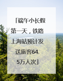 端午小长假第一天，铁路上海站预计发送旅客64.5万人次