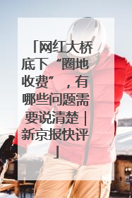 网红大桥底下“圈地收费”，有哪些问题需要说清楚｜新京报快评