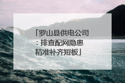 罗山县供电公司：排查配网隐患 精准补齐短板