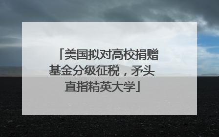 美国拟对高校捐赠基金分级征税，矛头直指精英大学