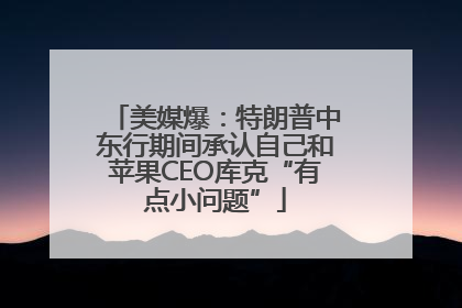美媒爆：特朗普中东行期间承认自己和苹果CEO库克“有点小问题”