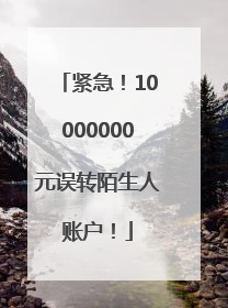 紧急！10000000元误转陌生人账户！