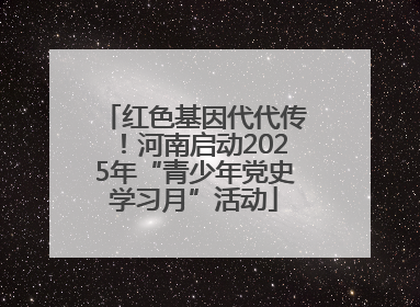 红色基因代代传！河南启动2025年“青少年党史学习月”活动