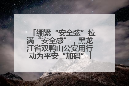 绷紧“安全弦”拉满“安全感”，黑龙江省双鸭山公安用行动为平安“加码”