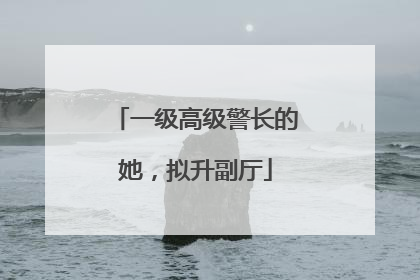 一级高级警长的她，拟升副厅