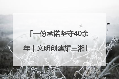 一份承诺坚守40余年｜文明创建耀三湘