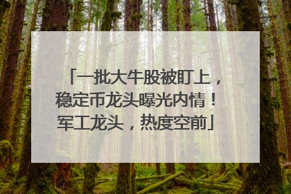 一批大牛股被盯上，稳定币龙头曝光内情！军工龙头，热度空前