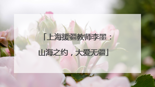 上海援疆教师李墨：山海之约，大爱无疆