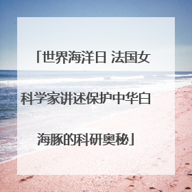世界海洋日 法国女科学家讲述保护中华白海豚的科研奥秘