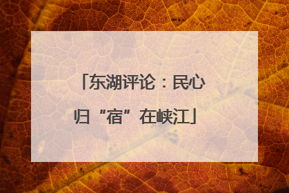 东湖评论：民心归“宿”在峡江