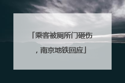 乘客被厕所门砸伤，南京地铁回应