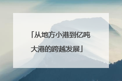 从地方小港到亿吨大港的跨越发展