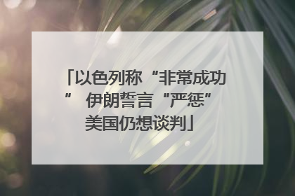 以色列称“非常成功” 伊朗誓言“严惩” 美国仍想谈判