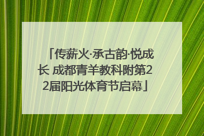 传薪火·承古韵·悦成长 成都青羊教科附第22届阳光体育节启幕