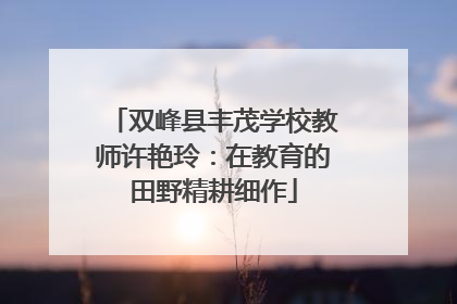 双峰县丰茂学校教师许艳玲：在教育的田野精耕细作