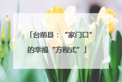 台前县：“家门口”的幸福“方程式”