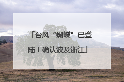 台风“蝴蝶”已登陆！确认波及浙江