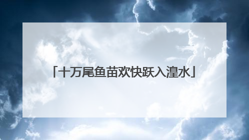 十万尾鱼苗欢快跃入湟水