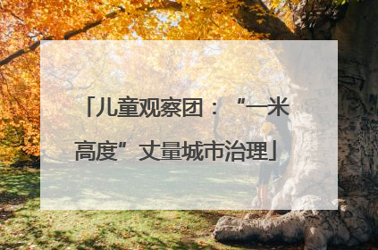 儿童观察团：“一米高度”丈量城市治理
