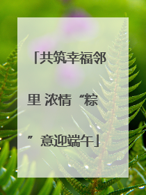 共筑幸福邻里 浓情“粽”意迎端午