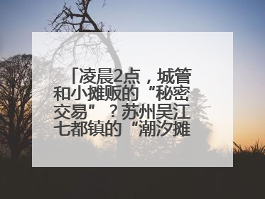 凌晨2点，城管和小摊贩的“秘密交易”？苏州吴江七都镇的“潮汐摊区”让城市管理有了人情味