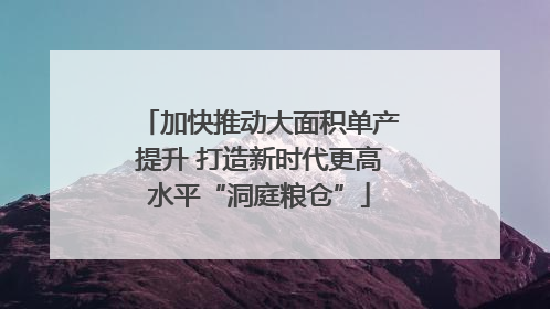 加快推动大面积单产提升 打造新时代更高水平“洞庭粮仓”