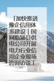 加快推进豫企信用体系建设｜国网临颍县供电公司开展电力行业信用企业现场咨询访谈工作