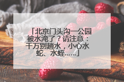北京门头沟一公园被水淹了？请注意：千万别趟水，小心水蛇、水蛭……