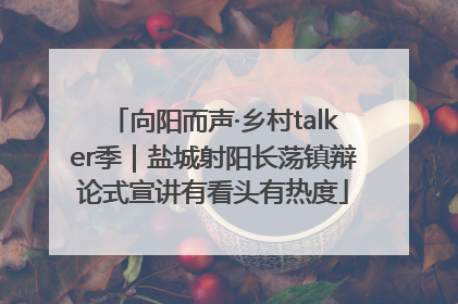 向阳而声·乡村talker季｜盐城射阳长荡镇辩论式宣讲有看头有热度