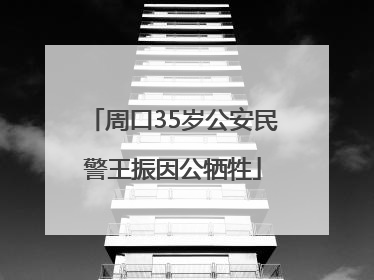 周口35岁公安民警王振因公牺牲