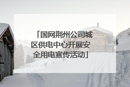 国网荆州公司城区供电中心开展安全用电宣传活动