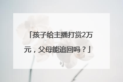孩子给主播打赏2万元，父母能追回吗？
