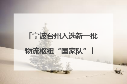 宁波台州入选新一批物流枢纽“国家队”