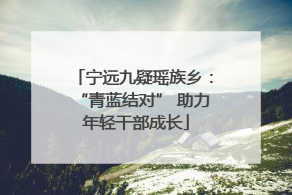 宁远九疑瑶族乡：“青蓝结对” 助力年轻干部成长