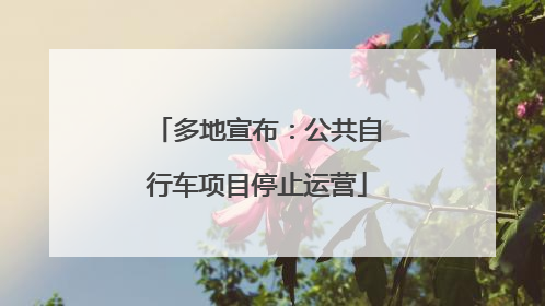 多地宣布：公共自行车项目停止运营