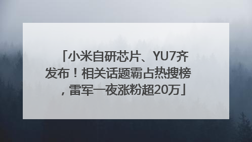 小米自研芯片、YU7齐发布！相关话题霸占热搜榜，雷军一夜涨粉超20万